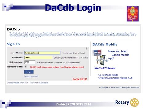 dandb login|dacb caps rotary.